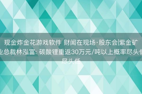 现金炸金花游戏软件 财闻在现场·股东会|紫金矿业总裁林泓富: 碳酸锂重返30万元/吨以上概率尽头低