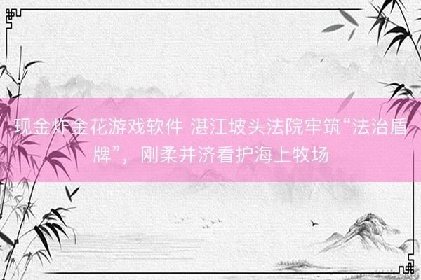 现金炸金花游戏软件 湛江坡头法院牢筑“法治盾牌”，刚柔并济看护海上牧场